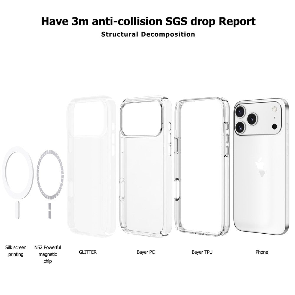UTIA Ultimake Shockproof Transparent Case Cover With Magnetic Ring for iPhone 17 Pro Max