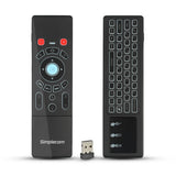 Rechargeable air mouse keyboard, operated by remote control.