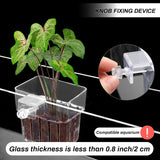 2pc Aquarium Plant Holder Clear Hanging Aquatic Planters with Hooks for Fish Tank Decor
