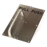 304 Stainless Steel  Commercial Door Pull Push Handle Plate Set for Bathrooms, Stairwell Fire Doors etc
