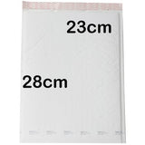 10 Piece Pack - 28 x 23cm White Bubble Padded Envelope Bag Post Courier Mailer Shipping Safe Fragile Self Seal