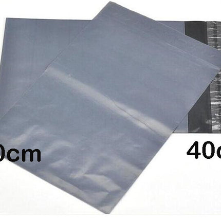 100 Bulk Buuy Pack - 400x300 mm GREY PLASTIC MAILING SATCHEL COURIER BAG POLY POSTAGE SHIPPING POST SELF SEAL