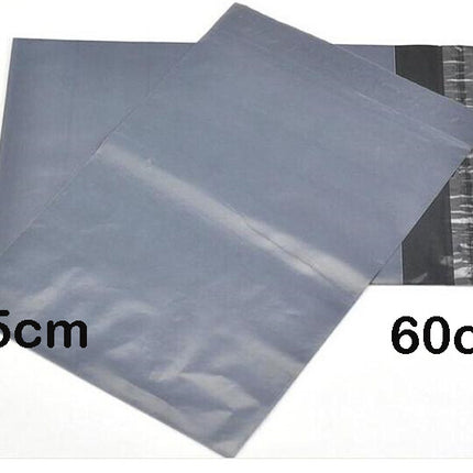 100 Bulk Buy Pack - 600x450 mm LARGE GREY PLASTIC MAILING SATCHEL COURIER BAG SHIPPING POLY POSTAGE POST SELF SEAL