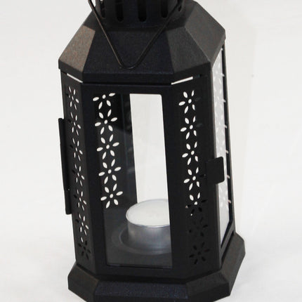 10 Pack of Black Metal Miners Lantern Summer Wedding Home Party Room Balconey Deck Decoration 21cm Tealight Candle