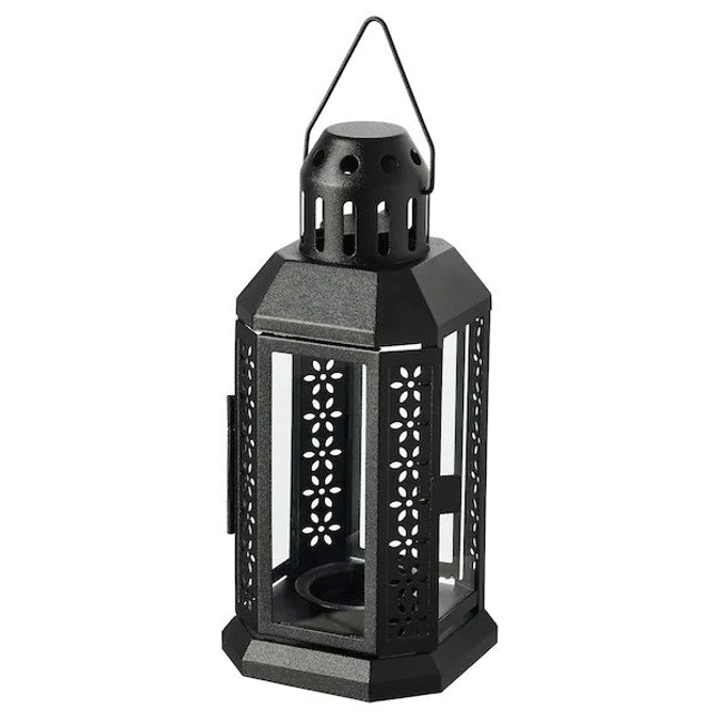 5 Pack of Black Metal Miners Lantern Summer Wedding Home Party Room Balconey Deck Decoration 21cm Tealight Candle