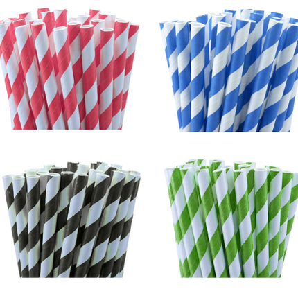 1000 Bulk Wholesale Pack Black White Drinking Straws Biodegradable Eco Paper Birthday Party Event Bistro Bar Cafe Take Away