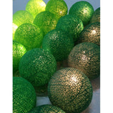 50 Ball Green Mix LONG 5m String Light Battery Box 5cm Cotton Ball  Christmas Birthday Garden Special Occasion Decoration