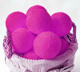 50 Ball HOT Pink LONG 5m String Light Battery Box 5cm Cotton Ball  Christmas Birthday Bbay Girl Special Occasion Decoration