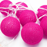 50 Ball HOT Pink LONG 5m String Light Battery Box 5cm Cotton Ball  Christmas Birthday Bbay Girl Special Occasion Decoration