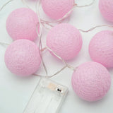 50 Ball Pastel Pink LONG 5m String Light Battery Box 5cm Cotton Ball  Christmas Birthday Bbay Girl Special Occasion Decoration