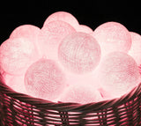 50 Ball Pastel Pink LONG 5m String Light Battery Box 5cm Cotton Ball  Christmas Birthday Bbay Girl Special Occasion Decoration