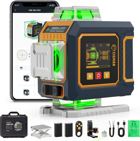 Green measuring tools, operated by remote control.