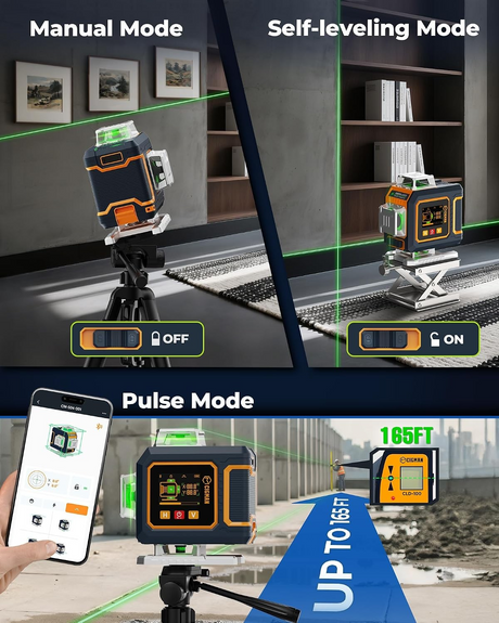 Green measuring tools, operated by remote control.