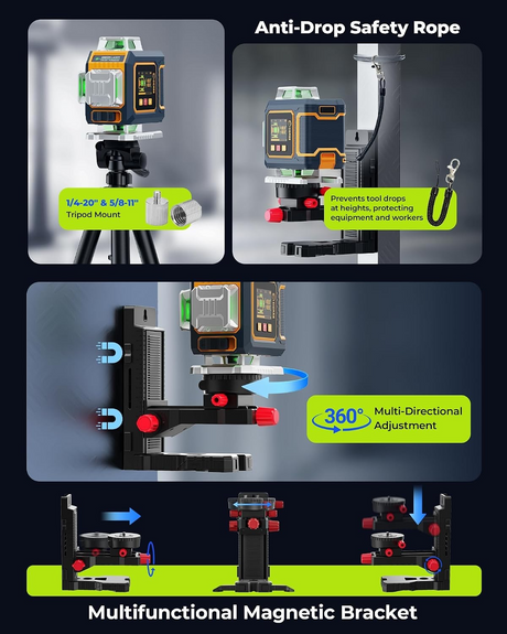 Green measuring tools, operated by remote control.