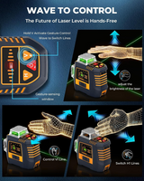 CIGMAN Gesture Control Laser Level with Side Screen Display, 3×360° Green CMS05