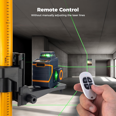 Green measuring tools, operated by remote control.