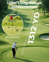 Golf Rangefinder with Slope, CIGMAN 1312 Yards Range Finder Golf, External Color Display, Flag Lock Vibration, 6X Magnification, Rechargeable Laser Range Finder with Magnetic