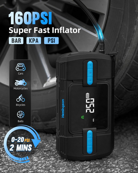 Compressor portable batteries, 9.0L, lightweight.