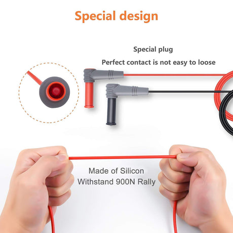 Silicone electrician test leads, 1000V, 8pcs, heavy duty.