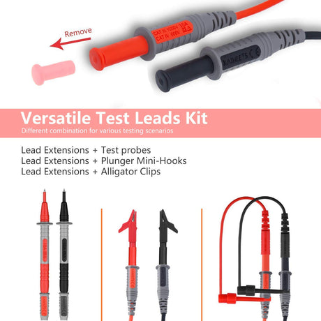 Silicone electrician test leads, 1000V, 8pcs, heavy duty.