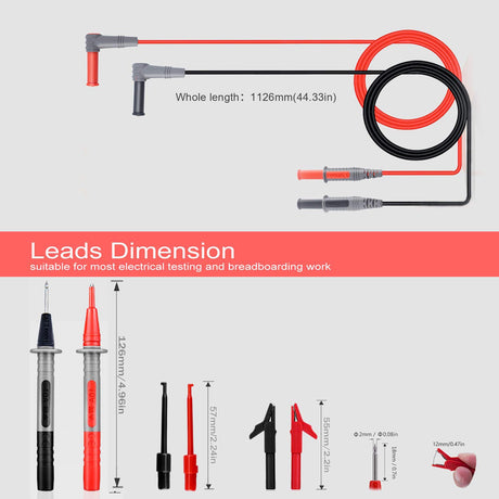 Silicone electrician test leads, 1000V, 8pcs, heavy duty.