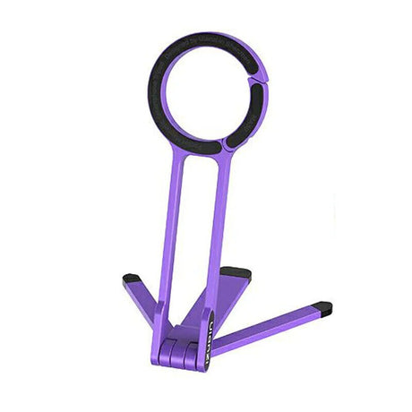 Purple aluminium magnetic phone tripod stand, foldable.