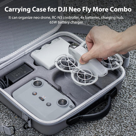 Startrc Carrying Case for DJI Neo Portable PU Storage Protective Bag for DJI Neo Fly More Combo Accessories.