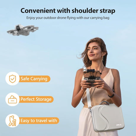 Startrc Carrying Case for DJI Neo Portable PU Storage Protective Bag for DJI Neo Fly More Combo Accessories.