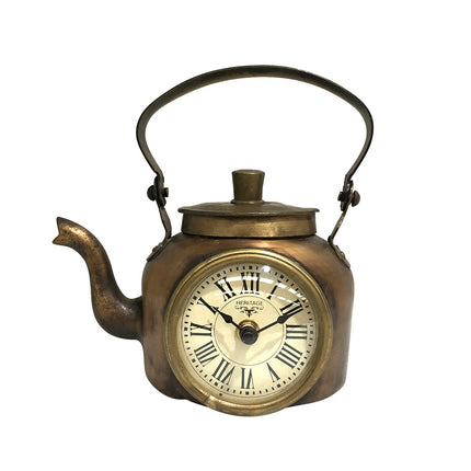 Table Clock - Old Brass Tea Kettle