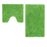 Green cotton bath mat, 2 pce, machine washable.