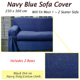 Navy Blue Dots Sofa Cover 1 to 2 Seater 230 X 360cm - View 2