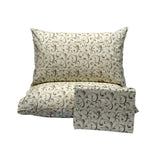Swirls cream polyester quilt cover, king size.