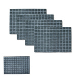 Grey PVC reversible table placemats, set of 4.