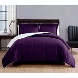 Purple comforter, 3 piece, king size, reversible, so either side can face up.