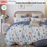 300TC Adriana Reversible Cotton Quilt Cover Set Queen