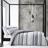 Grey quilt cover, queen size, breathable.