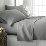 Silver cotton sateen sheet, king size.