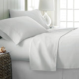White cotton sateen sheet, king size.