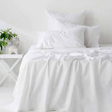 400TC Organic Cotton Premium White Sheet Set Long-Staple Commercial-Grade Durability Double