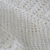 White Knitted Crochet Cotton Tablecloth Square 137 x 137 cm Scalloped Edging 4-Seater