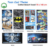 Teen Cool Theme Cotton Beach Towel 70 x 140 cm Batman From Man to Hero