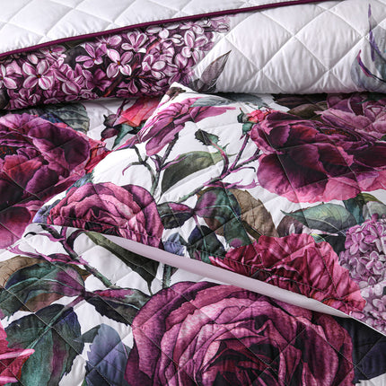 Bianca Abigail Berry Floral Printed Quilted Bedspread Set King