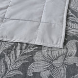 Bianca Maidstone Grey Floral Jacquard Bedspread Set Queen