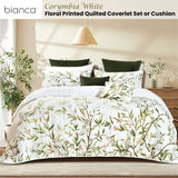 Bianca Corymbia White Floral Printed Quilted Polyester Coverlet Set Super King