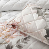 Bianca Giselle White Polyester Printed Floral Coverlet Set Queen/King