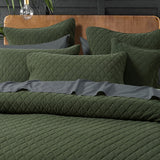 Bianca Lester Olive Velvet Diamond Polyester Coverlet Set Queen/King