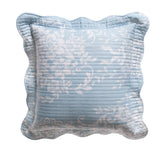 Bianca Florence blue and white quilted square cushion.