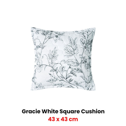 Bianca Gracie White Square Filled Cushion 43 x 43cm