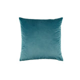 Teal velvet square cushion.