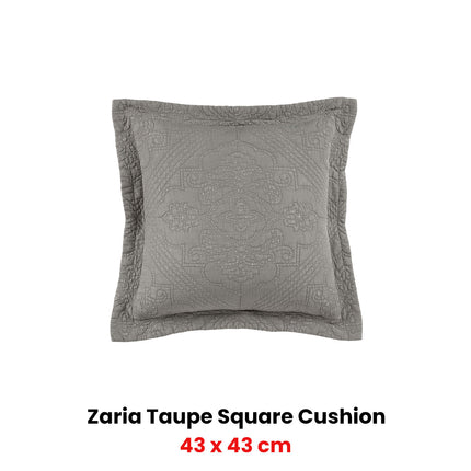 Bianca Zaria Taupe Square Filled Cushion 43 x 43cm